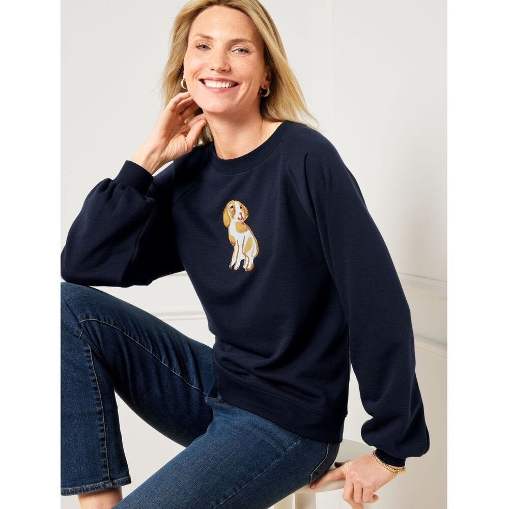 Talbots Beagle Dog Days Sweatshirt Size Large New